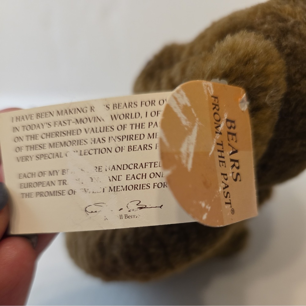 Russ Bears from the Past Bixby Teddy Bear Plush Tag Corduroy Paws Vintage Brown - Picture 5 of 5